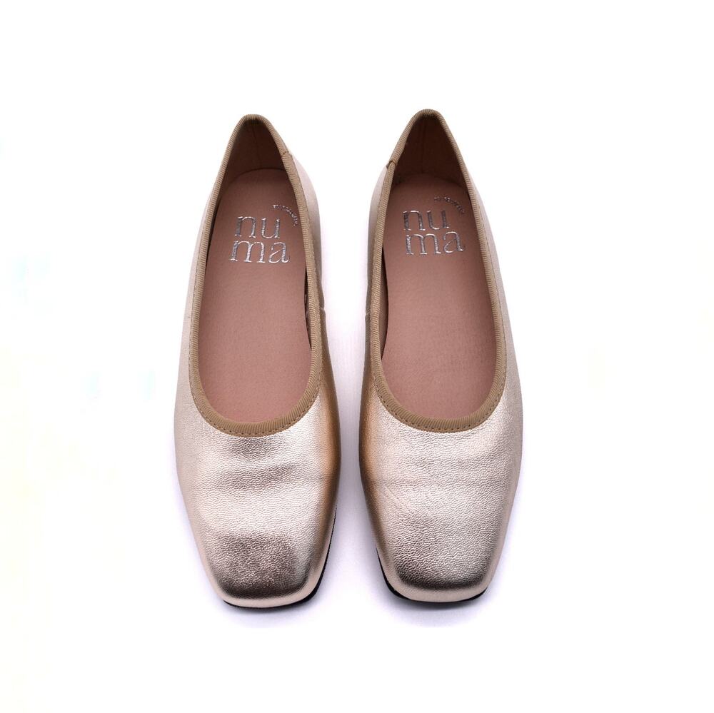 Metallic Ballet Flats Champagne | Handmade in Spain | NARROW